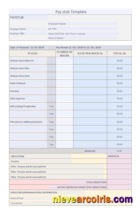 Employer superannuation contribution pay stub